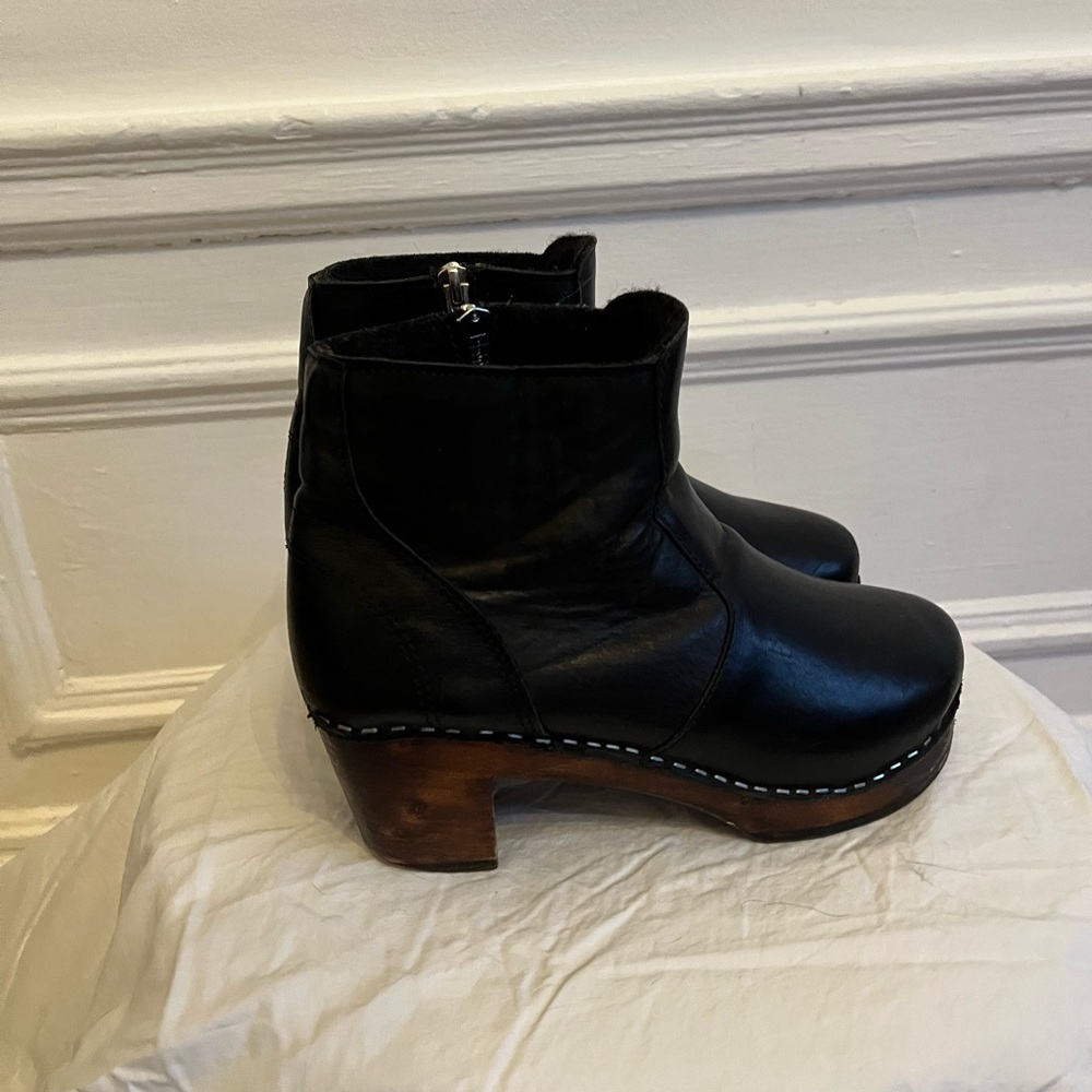 Black Leather Ankle Boots
